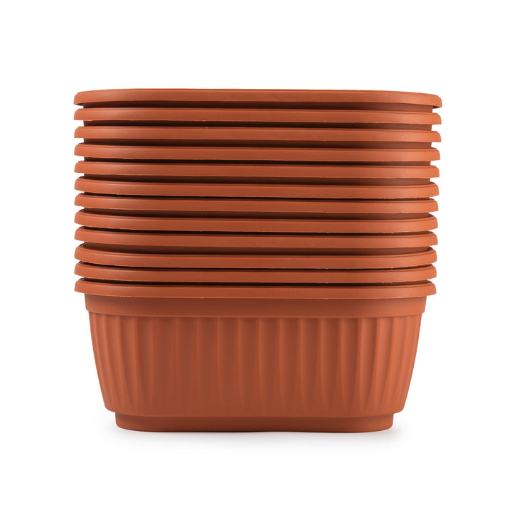 Plastic Forte - Jardinera Ovalada 25 cm Ideal Interior y/o Exterior. Terracota