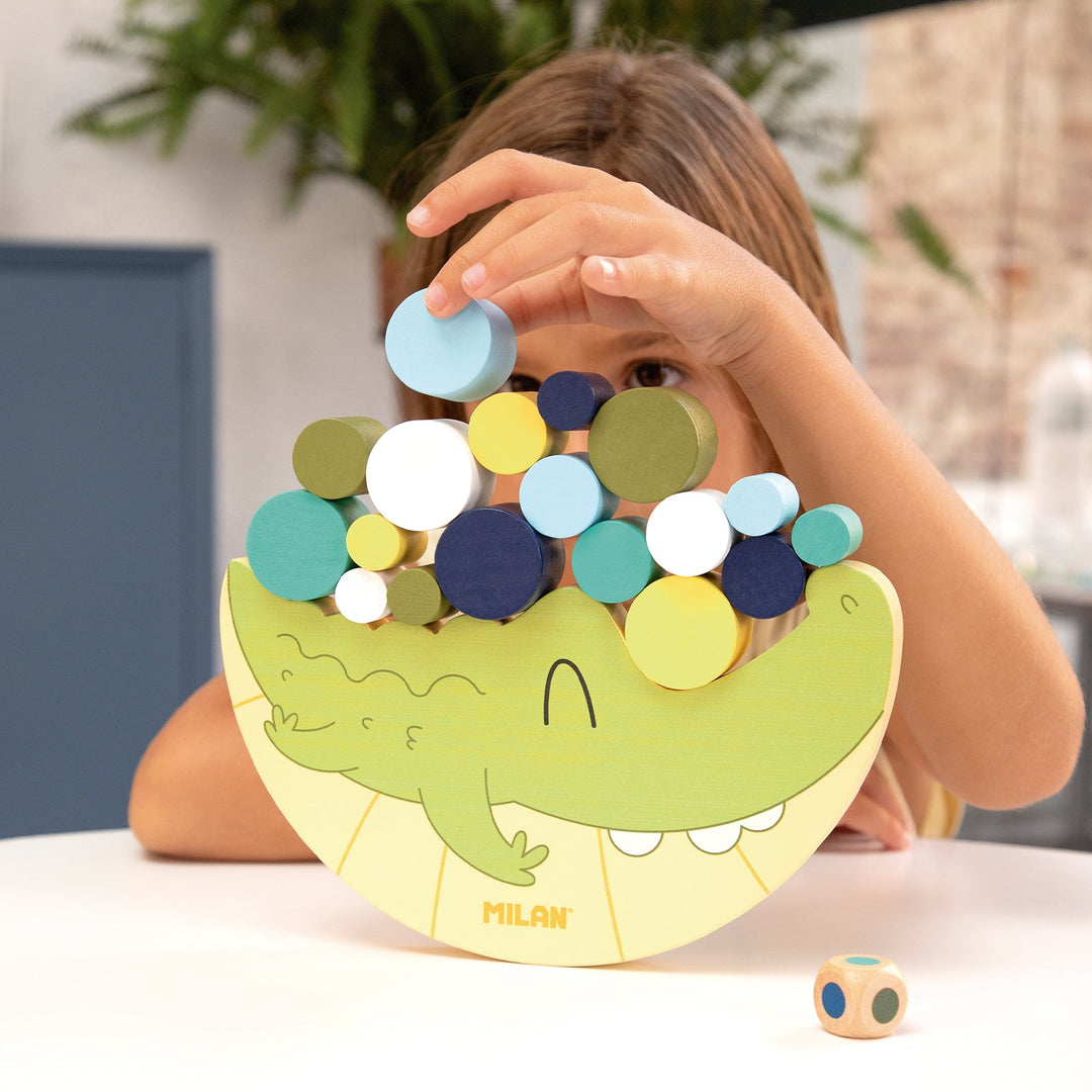 MILAN Coco Balance - Juguete Educativo de Madera Cilindros Apilables. Edad 36 Meses