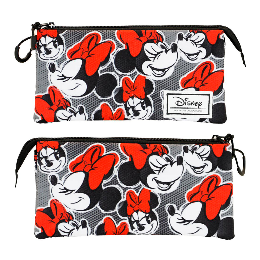 ColePack Minnie - Estuche Triple de 2 Cremalleras con Material Escolar. Lashes