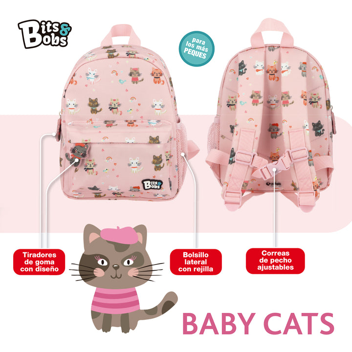 GRAFOPLAS - Mochila Infantil Preescolar Bits and Bobs Kids. Comoda y Ligera. BabyCats