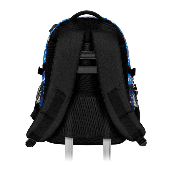 SONIC Action - Mochila Escolar Impermeable Running Plus para Portatil y USB. Azul