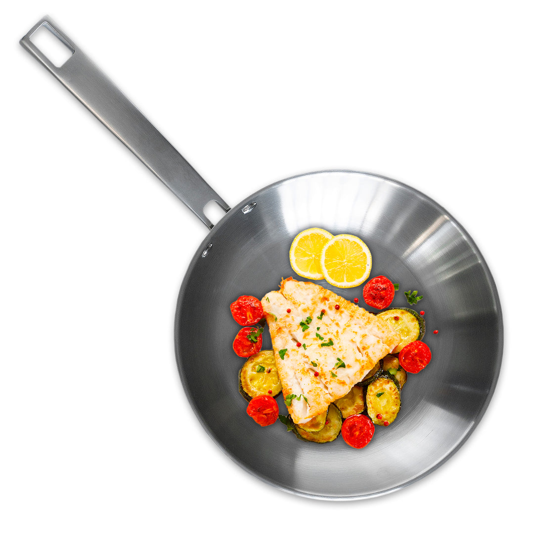 LACOR Foodie - Sartén 30 cm en Acero Inoxidable con Fondo Termo Difusor. Apta Inducción