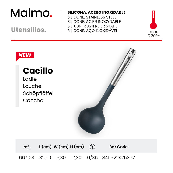 IBILI Malmo - Cacillo de Servir en Silicona con Mango de Acero Inoxidable