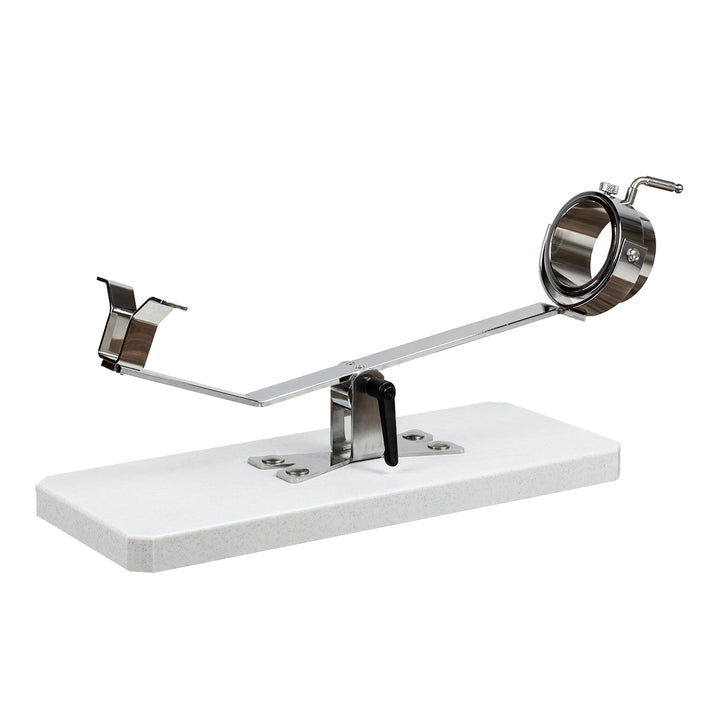 BELLO Teide - Soporte Jamonero Basculante Fibra y Acero Inoxidable Cabezal Giratorio. Granito
