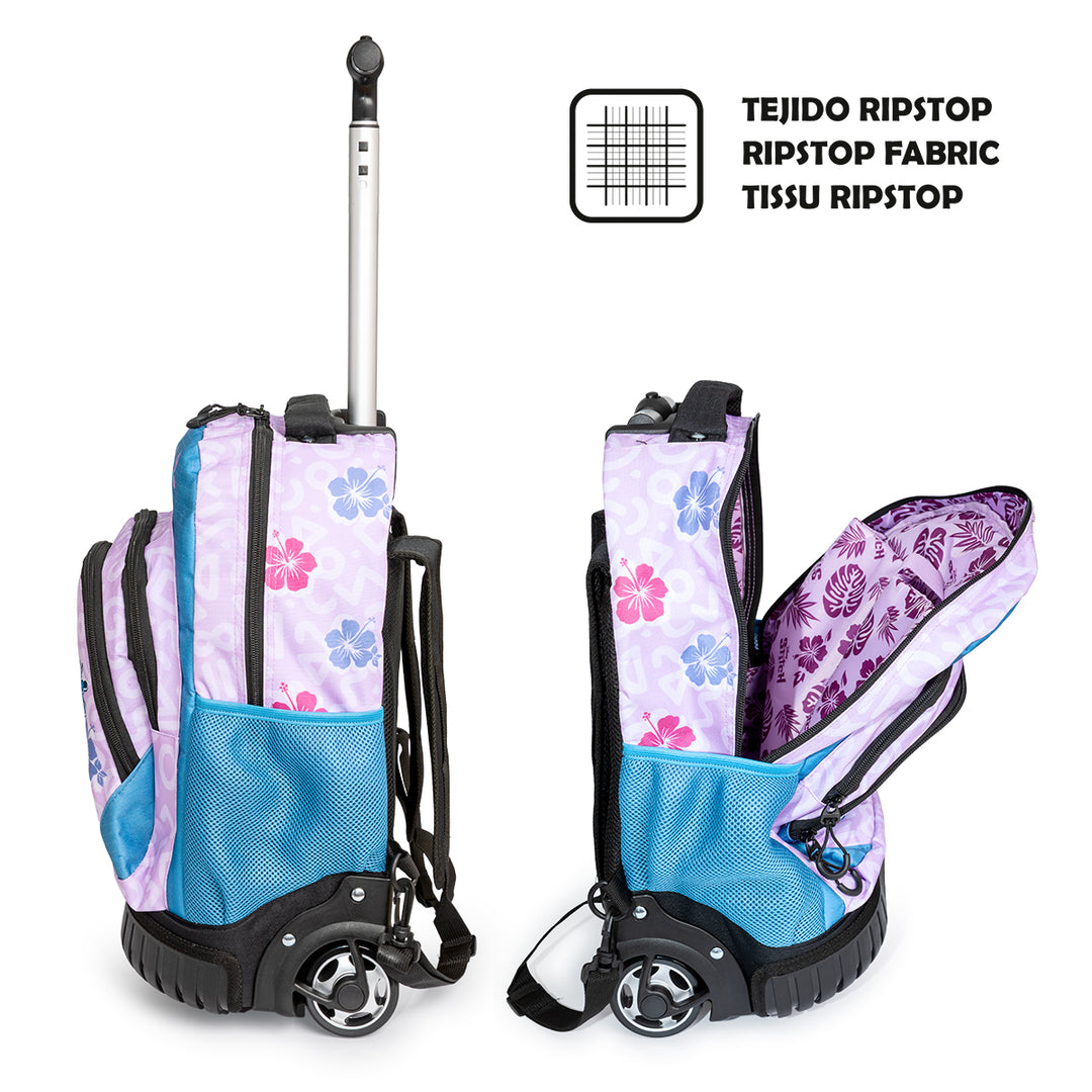 KARACTERMANIA - Disney Lilo y Stitch Mochila Escolar con Ruedas Trolley GTS FAN