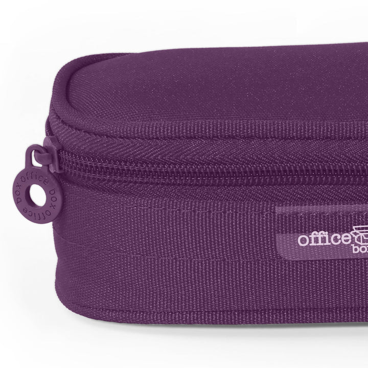 Mega - Estuche Portatodo Escolar Ovalado Multiuso con Solapa. Morado