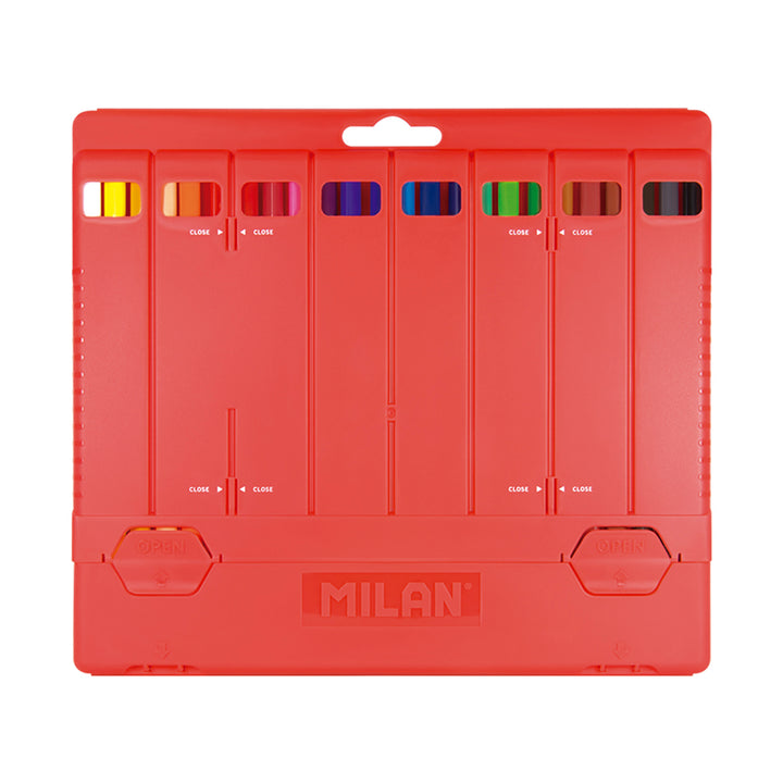 MILAN 0729324 - Estuche Flexible Flexibox 24 Lápices de Colores Triangulares, Madera Sostenible