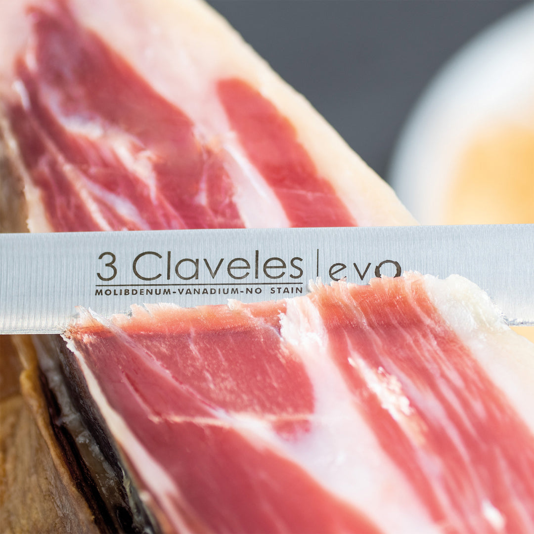 3 Claveles EVO - Cuchillo Jamonero de 25 cm Acero Inoxidable Mango Polipropileno