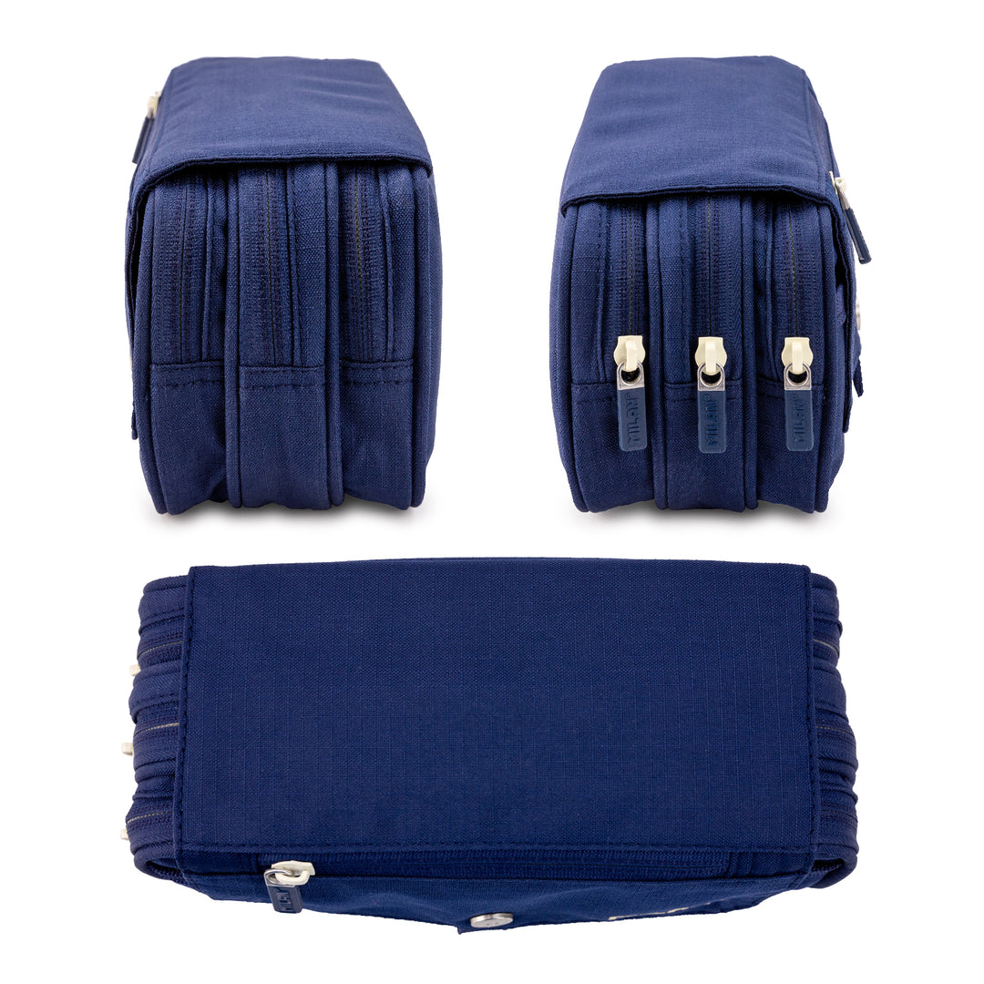 ColePack Milan - Estuche Triple de 3 Cremalleras y Material Escolar Incluido. Azul 1918