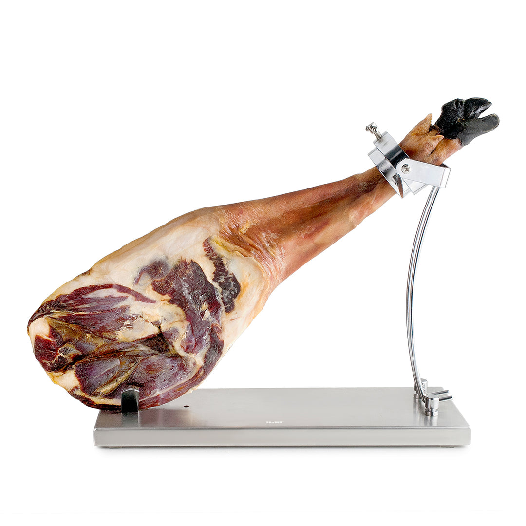 IBILI Gourmet - Soporte Jamonero Plegable en Acero Inoxidable con Cabezal Giratorio