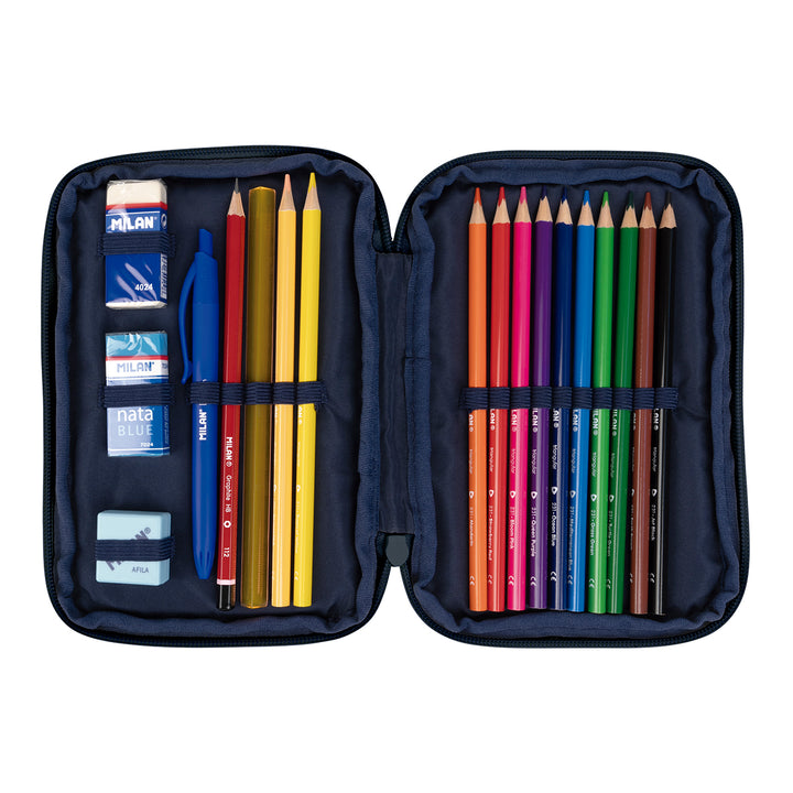 MILAN - Plumier de 2 Pisos con Contenido de 36 Piezas. Colección 430 since 1918. Verde