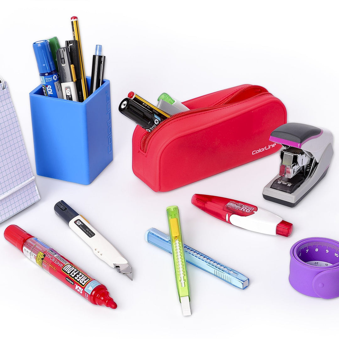 COLORLINE - Estuche Escolar Rectangular en Silicona. Tacto Suave. Lima
