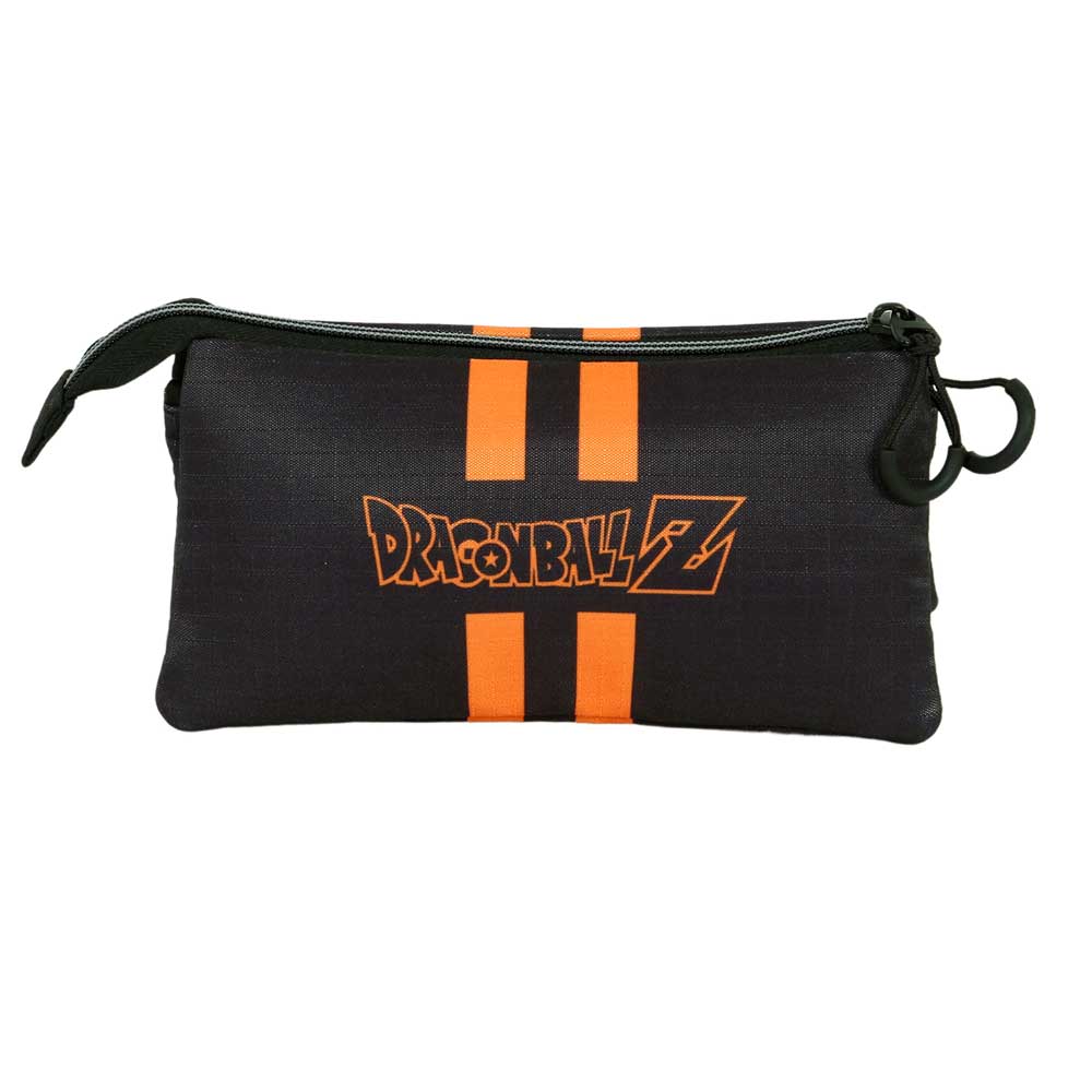 DRAGON BALL Lining Ball - Estuche Escolar Triple Portatodo con 2 Cremalleras. Negro