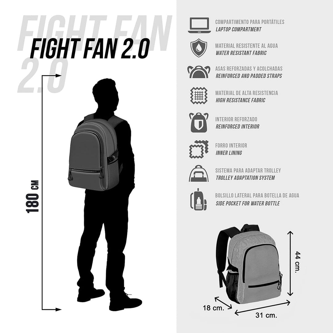 PRODG - Urbansk8 Mochila Urbana Ligera High School FAN 2.0. Gris