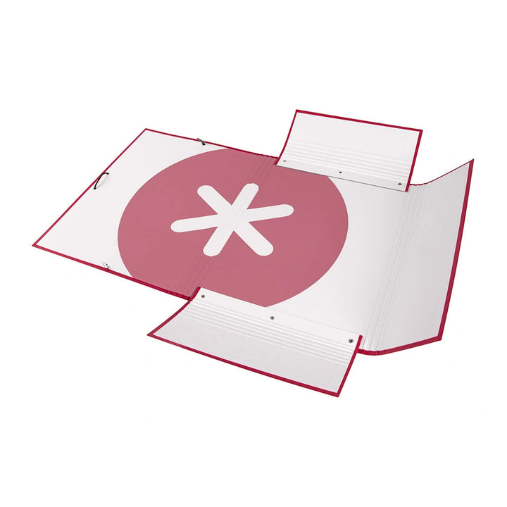 ANTARTIK - Carpeta A4 con 3 Solapas Cartón Forrado Cierre con Gomas. Frambuesa