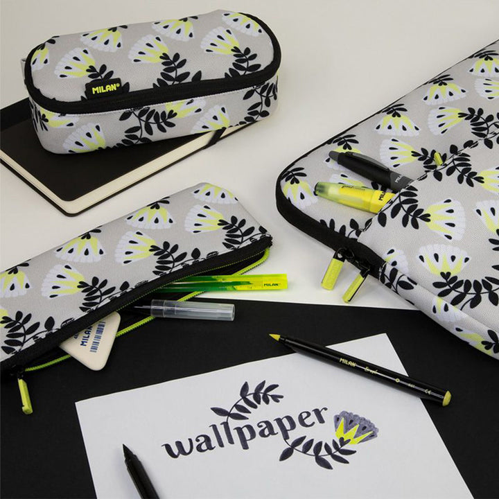 MILAN Wallpaper - Estuche Escolar Portatodo Plano. Beige