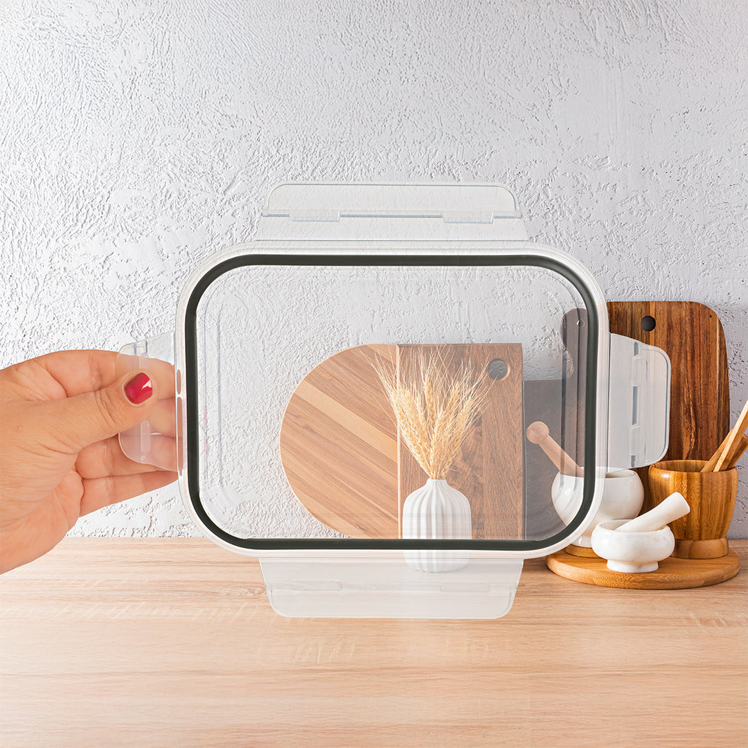 IBILI Keepklin - Lote de 3 Recipientes Cuadrados de 0.3L, 0.5L y 0.8L en Acero Apto Microondas