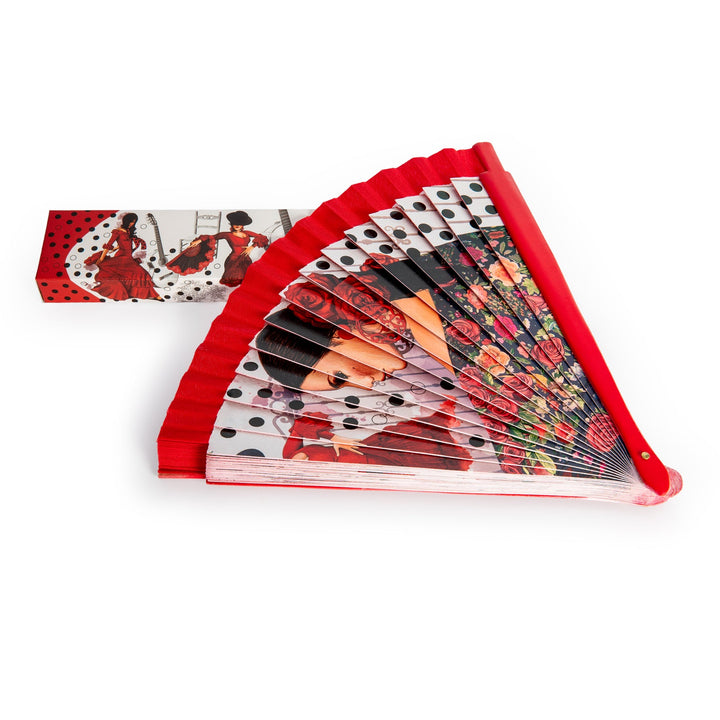 JAVIER Flamenca - Kit de Abanico Plegable y Funda para Gafas Rígida a Conjunto