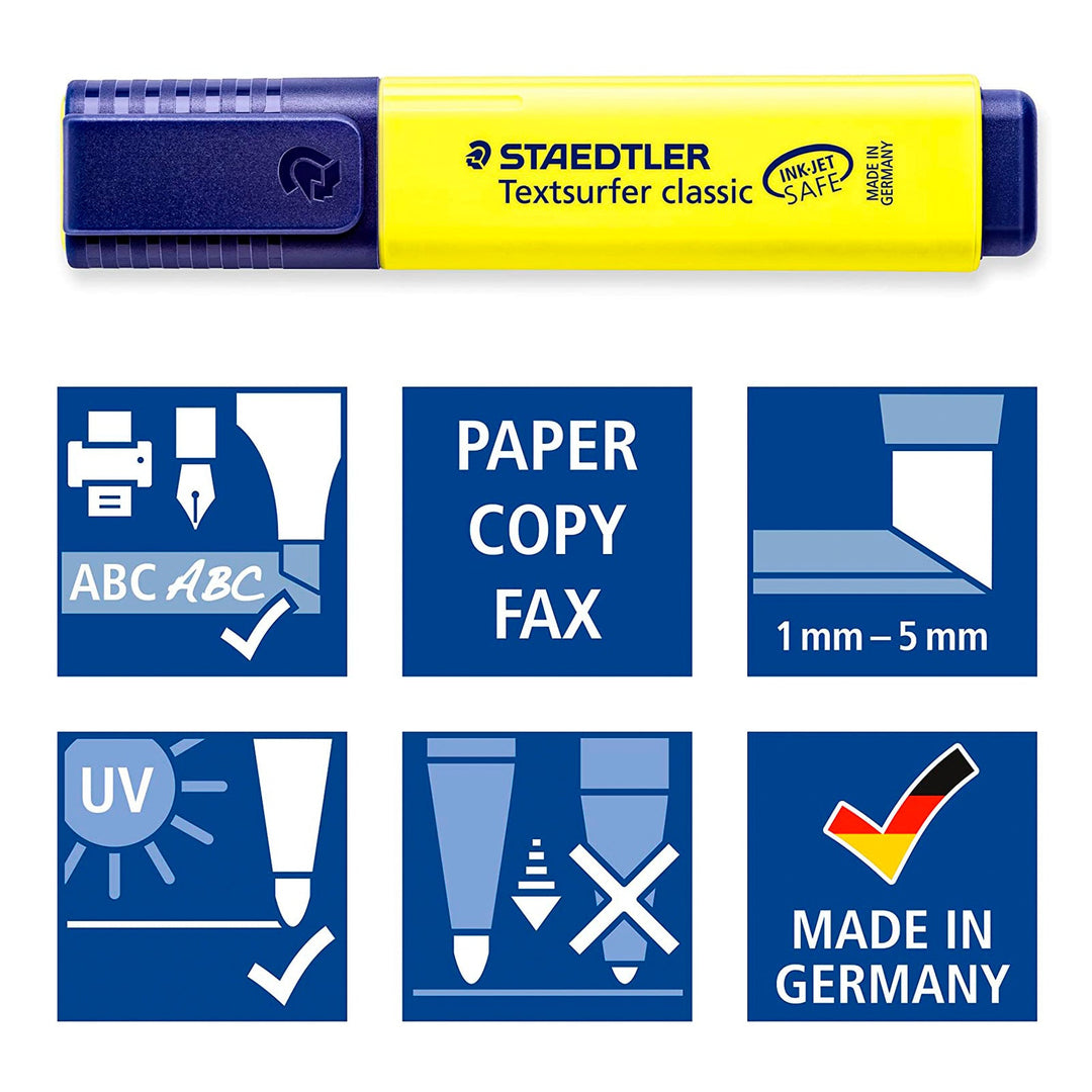 STAEDTLER Happy - Caja de 6 Marcadores Fluorescentes Textsurfer Classic con Punta Pincel