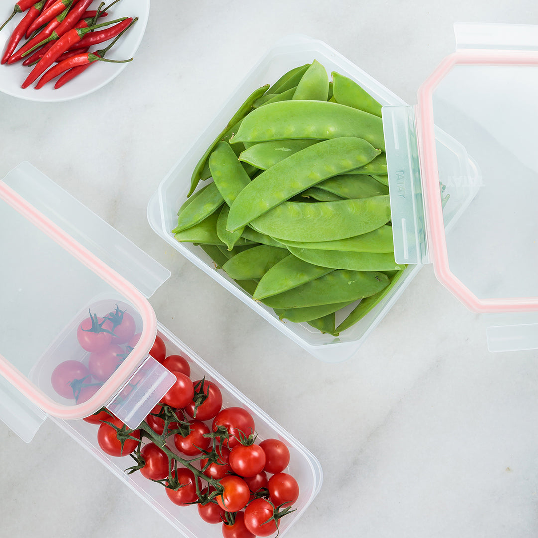 TATAY Clip Safe - Recipiente Hermético Rectangular 0.75L Con Cierre de Pestañas. Rojo