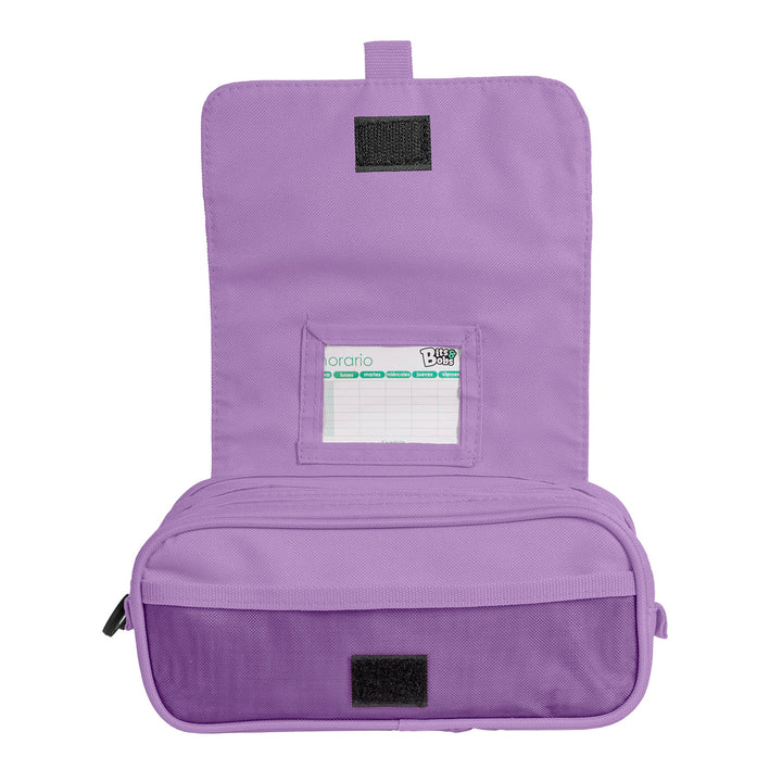 ColePack EcoBB - Estuche Triple de 3 Cremalleras con Material Escolar Incluido. Naranja