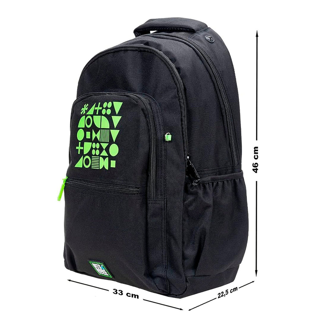 Grafoplás Fluor - Mochila Escolar 3 Cremalleras con Divisor para Portátil. Adaptable Carrito. Verde