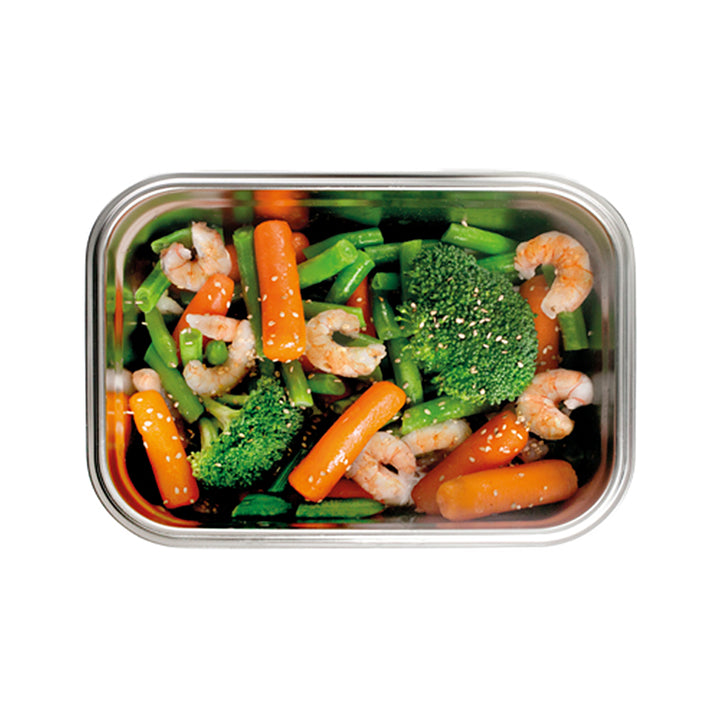 IBILI Keepklin - Recipiente Rectangular en Acero Inoxidable Apto Microondas