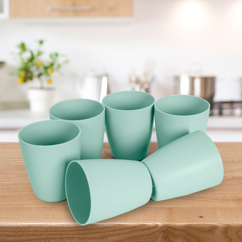 Plastic Forte Classic  - Set de 12 Vasos de Agua de 400 ml Reutilizables. Color Verde