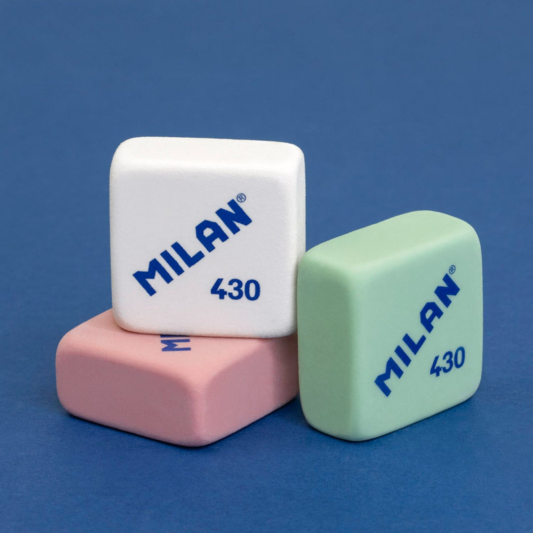 MILAN 1918 - Pack Afilaborras Compact con 2 Gomas de Recambio Incluidas. Blanco