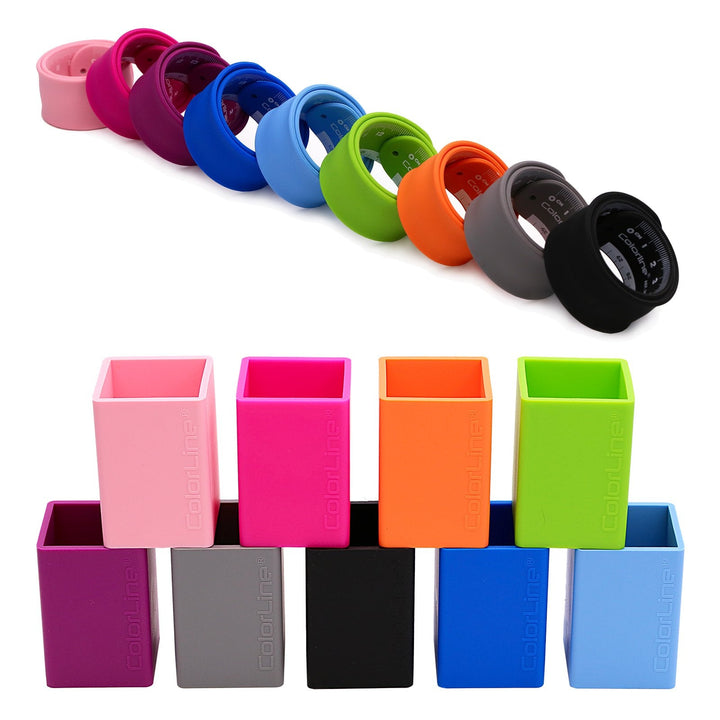 COLORLINE - Cubilete Porta Lápices Cuadrado en Silicona Ultra Suave. Azul Claro