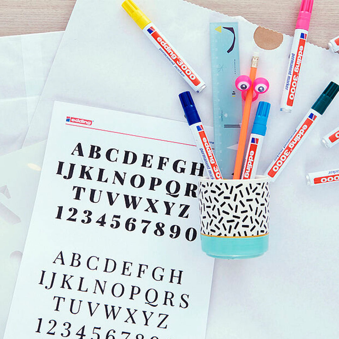 Edding 3000 - Rotulador Marcador Permanente Punta Redonda 1.5-3 mm. Rojo