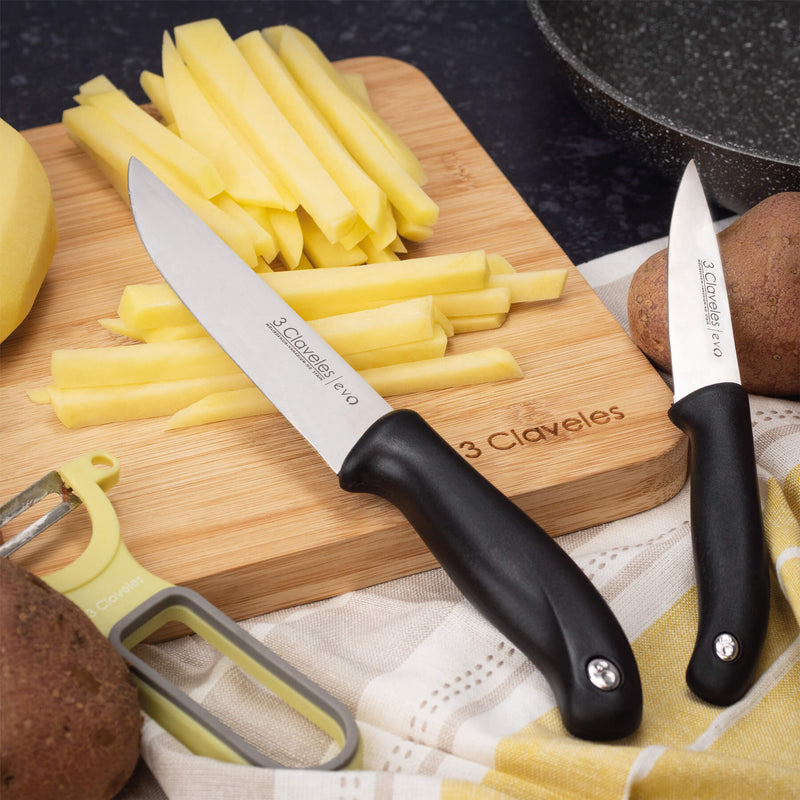 3 Claveles EVO - Cuchillo de Cocina 13.5 cm Acero Inoxidable Mango Polipropileno