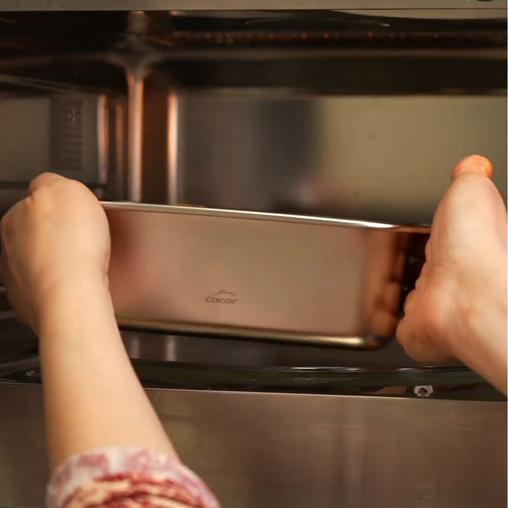 LACOR EcoInox - Recipiente Redondo de 0.7L en Acero Inoxidable Apto Microondas