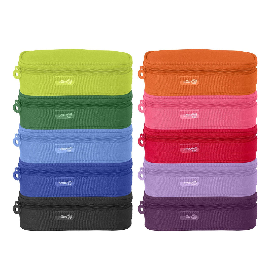 Mega - Estuche Portatodo Escolar Ovalado Multiuso con Solapa. Lima