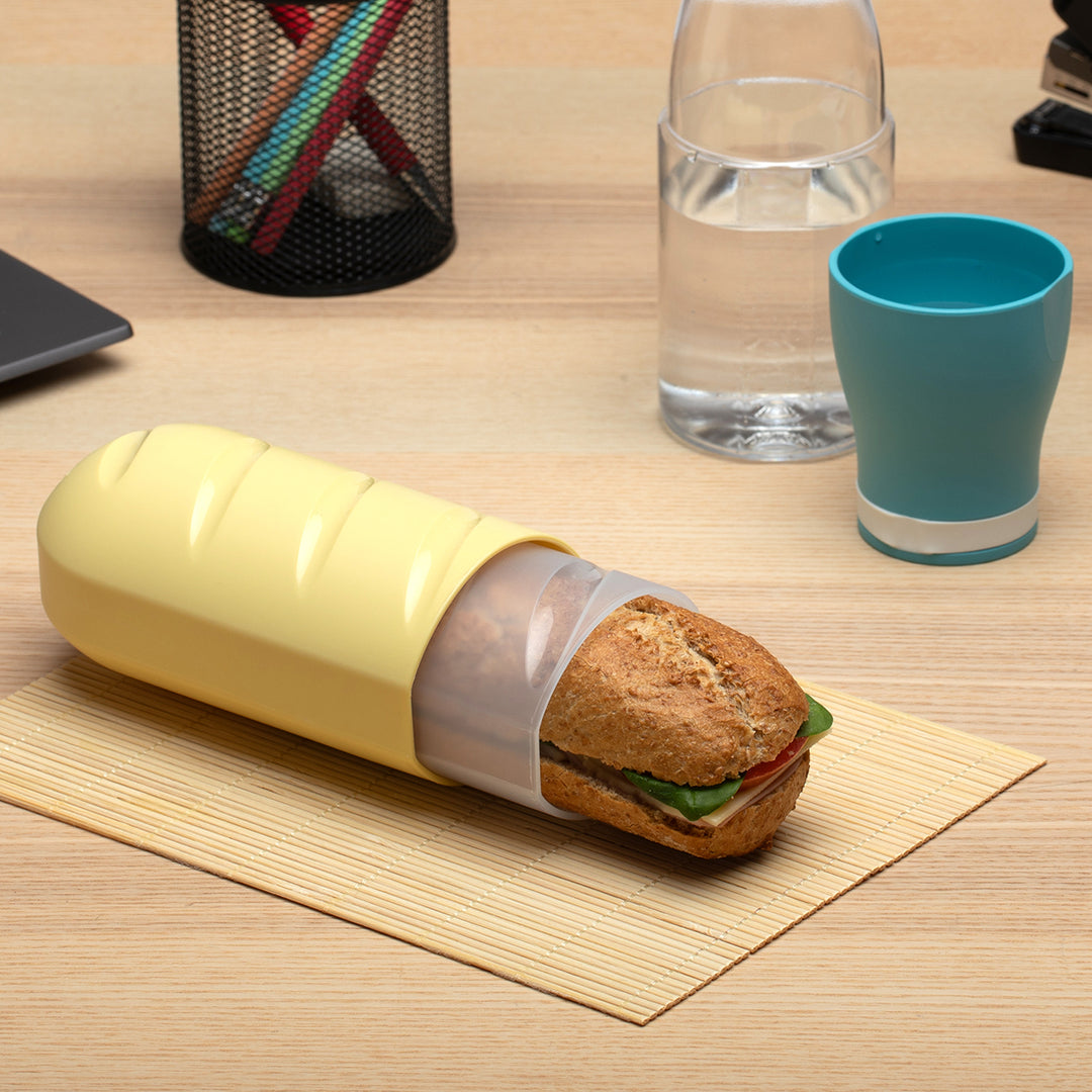 TATAY - Porta Bocadillos Infantil Extensible, Reutilizable y Ecológico. Amarillo