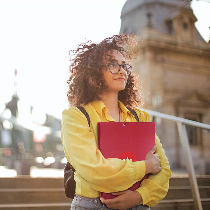 ANTARTIK - Carpeta A4 con 3 Solapas Cartón Forrado Cierre con Gomas. Frambuesa