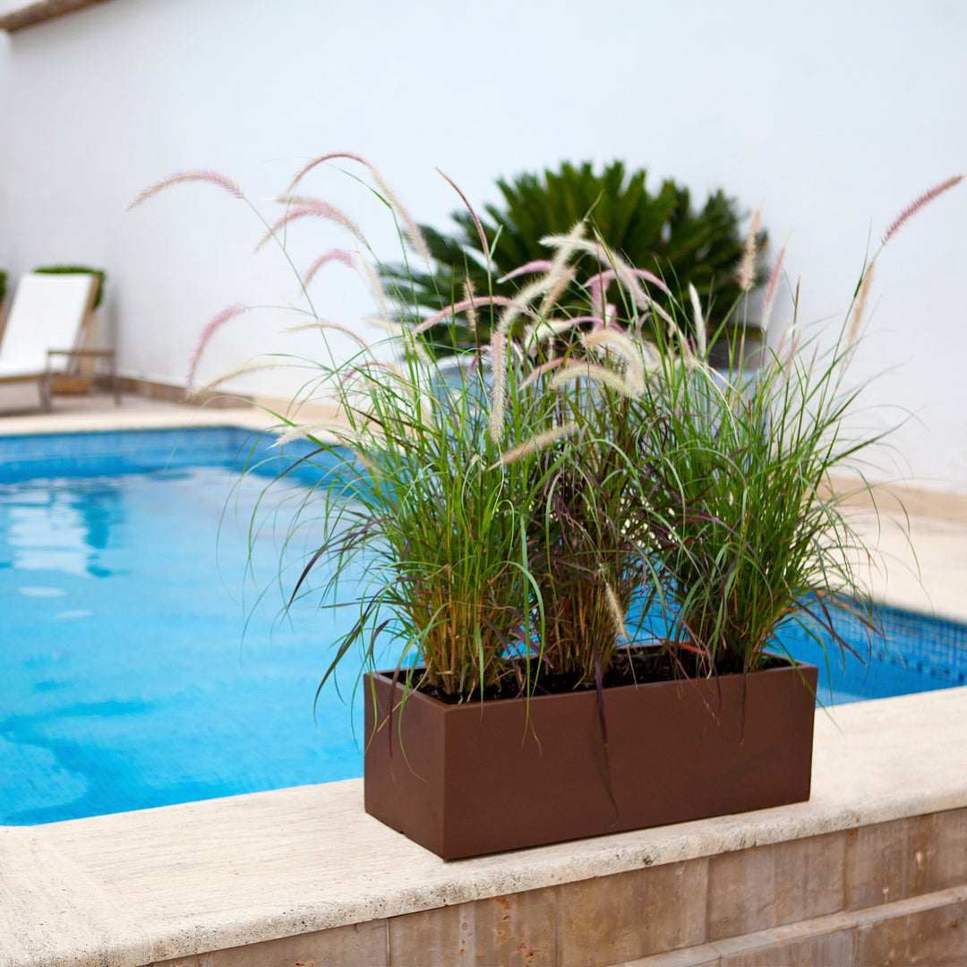 Plastiken THEONE - Jardinera Rectangular 29L en Resina de Polietileno. Negro