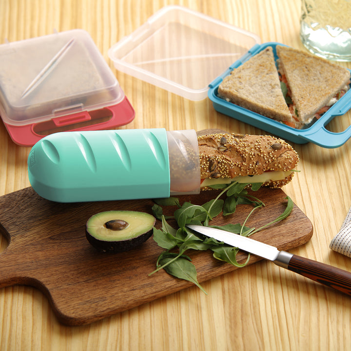 TATAY - Porta Bocadillos Infantil Extensible, Reutilizable y Ecológico. Verde Menta