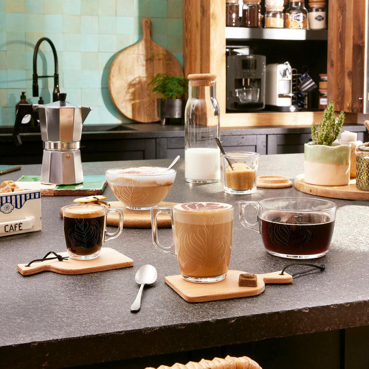 Luminarc Nuevo - Juego de 6 Tazas de Café de 9 cl en Vidrio Templado Extra Resistente