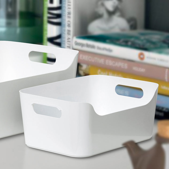 TATAY Basic - Cesta de Ordenación Basic de 10 Litros con Asas Color Blanca