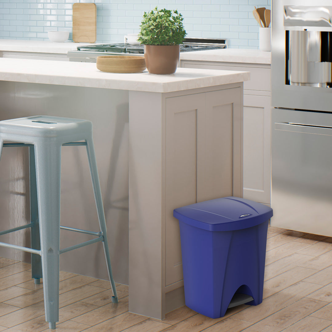 Plastiken Nature - Cubo de Basura con Pedal 25L para Cocina y Baño. Azul.