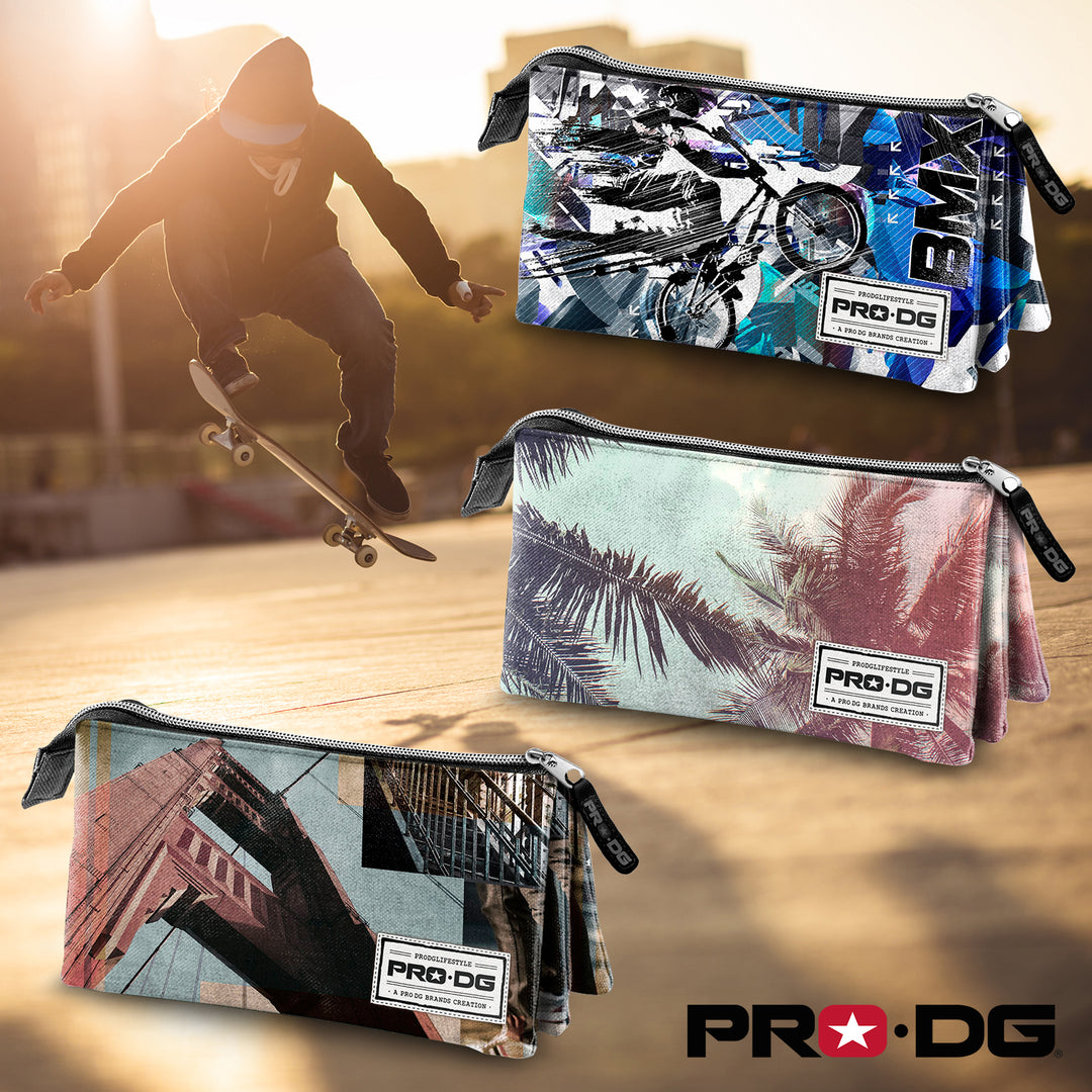 PRODG Urbansk8 - Estuche Escolar Triple Portatodo con 2 Cremalleras. Multicolor