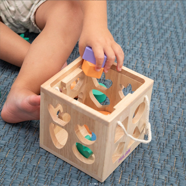 MILAN Rabbit - Juguete Educativo de Madera Cubo Encajar Piezas. Edad 12 Meses