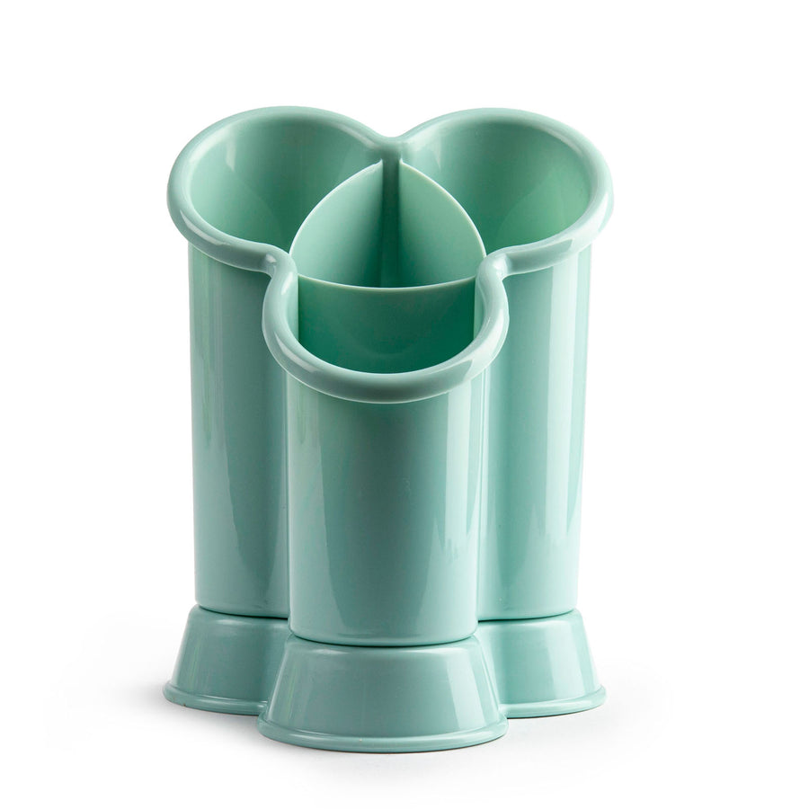 Plastic Forte - Escurre Cubiertos de Cocina Trébol con Base Incorporada. Verde