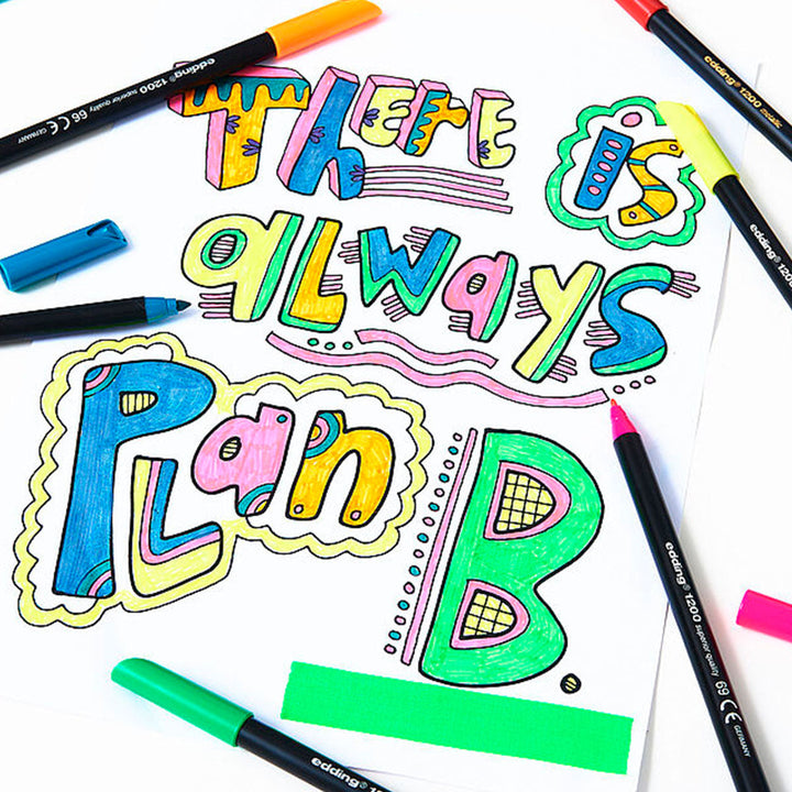 Edding 1200 - Rotulador de Fibra con Punta Redonda de 0.5 mm. Rojo