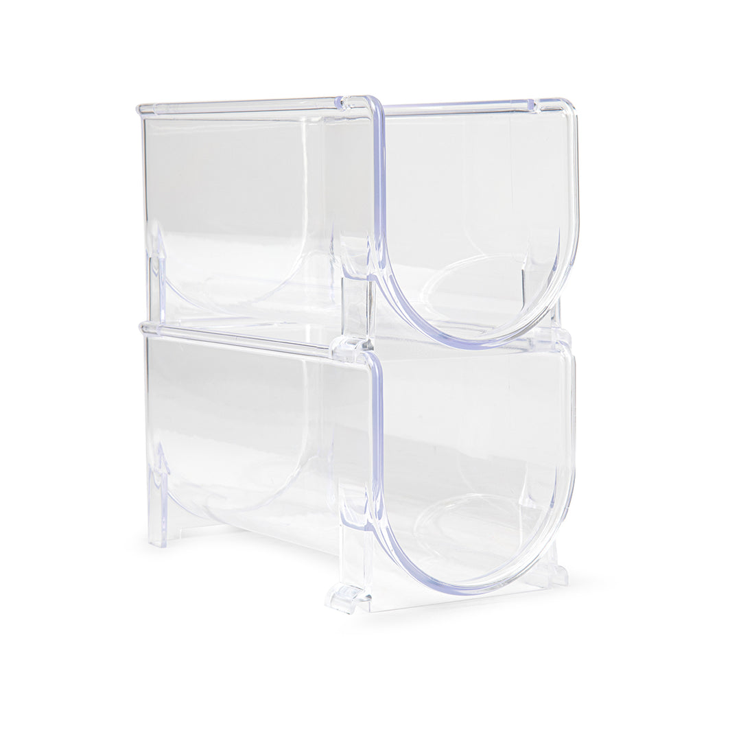 Plastic Forte - Juego de 2 Soportes para Botellas de Vino System Frigo Apilables