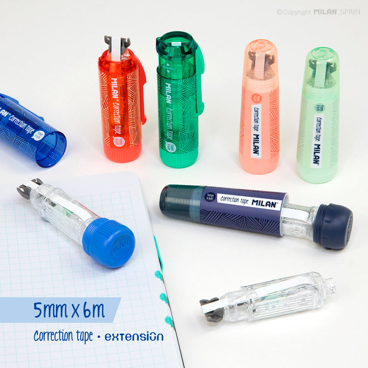 MILAN 1918 - Cinta Correctora Cilíndrica en Formato Mini. Apta para Zurdos. Surtido