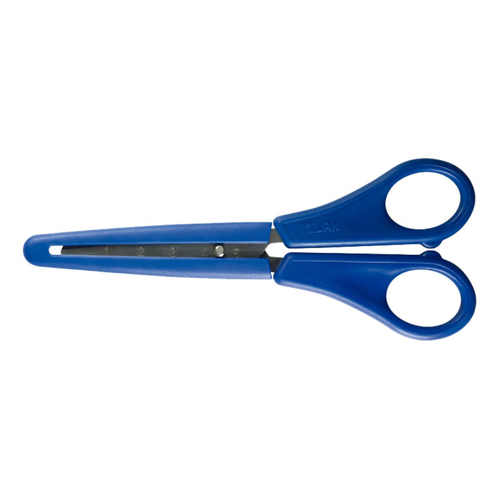 MILAN 1409824 - Tijeras Escolares de Punta Redonda con Funda, 14.7 cm