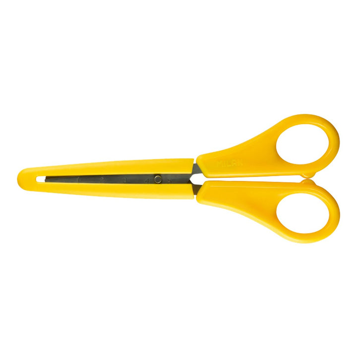 MILAN 1409824 - Tijeras Escolares de Punta Redonda con Funda, 14.7 cm