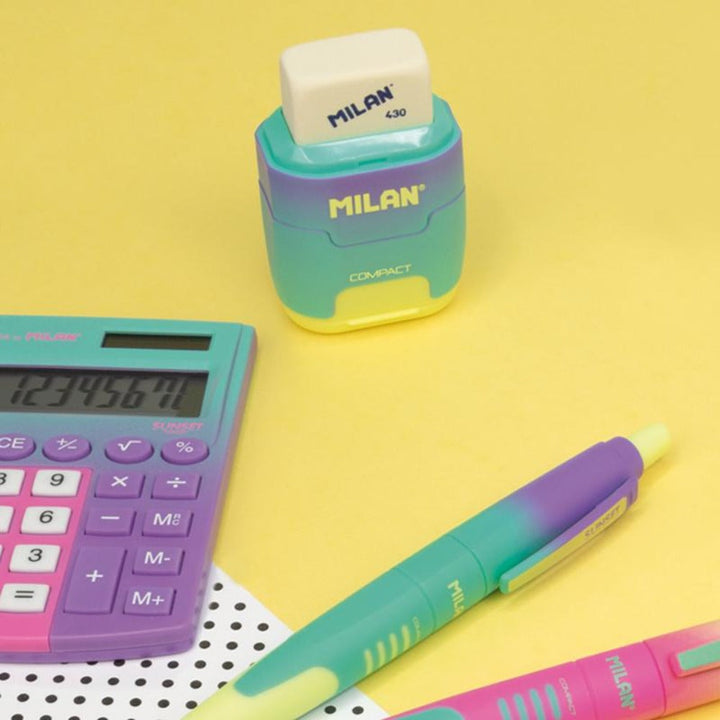 MILAN 176568920SN - Bolígrafo con Pulsador, Tinta Azul. Diseño COMPACT Sunset